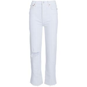 NWT RE/DONE 70s High Rise Stove Pipe Jeans Worn White Stretch Straight Size 28